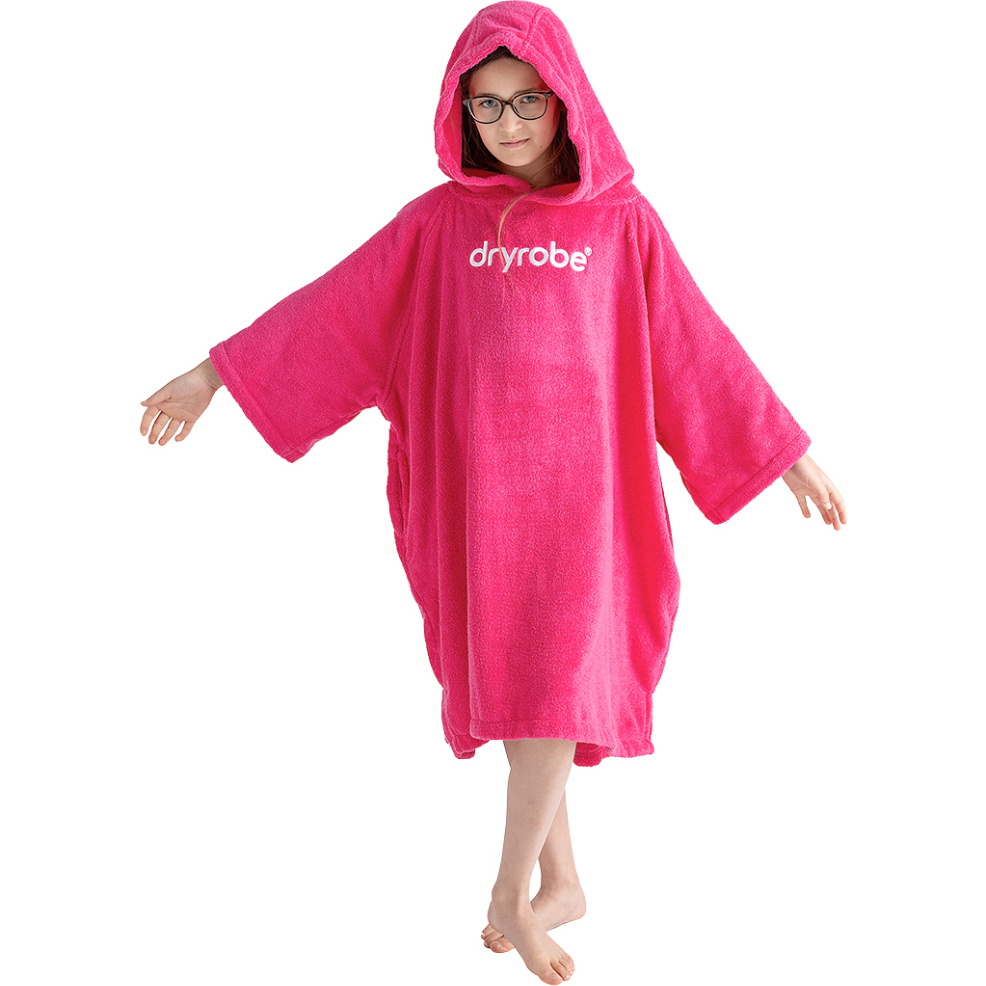 2026 Dryrobe Bambino Accappatoio In Spugna Biologico ORGANICJTCRHP - Hot Pink